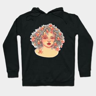 A girl with plants on her head Hoodie